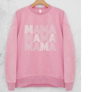 Stacked mama crew pullover